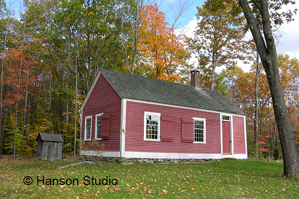 Charlestown, NH - Little Red Schoolhouse - Front - Fall